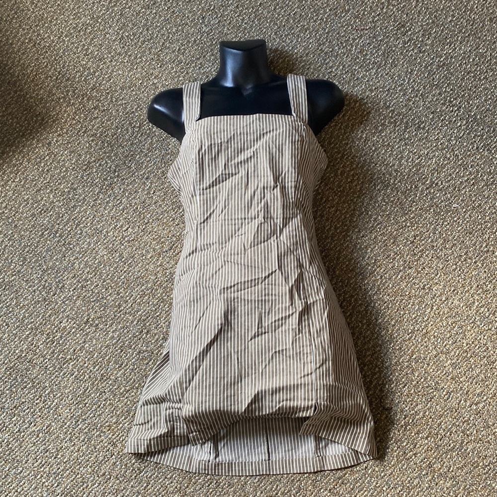 Tan Striped Mini Dress
